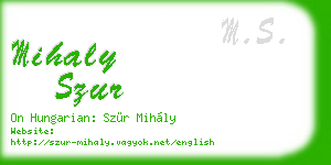 mihaly szur business card