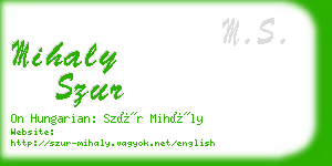 mihaly szur business card